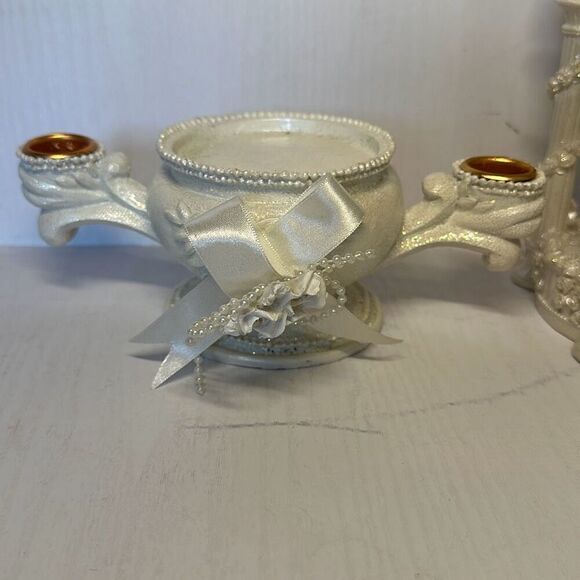 Victorian Style Unity Candle and Wedding Cake Topper - Picture 2 of 9